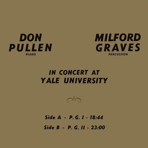 MILFORD GRAVES / DON PULLEN - In Concert At Yale University LP